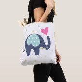 Cute elephant print Canvas tas (Dichtbij)