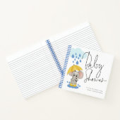 Cute Elephant Rain Baby shower Guest Book Notitieboek (Binnen)