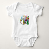 Cute elephant retro patchwork romper (Voorkant)