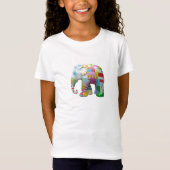 Cute elephant retro patchwork t-shirt (Voorkant)