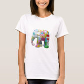 Cute elephant retro patchwork t-shirt (Voorkant)