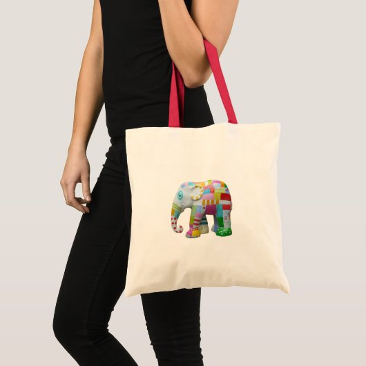 Cute elephant retro patchwork tote bag (Voorkant (product))
