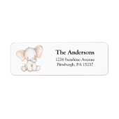 Cute Elephant Return Address Etiket (Voorkant)