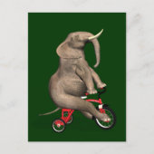 Cute Elephant Riding a Tricycle Briefkaart (Voorkant)