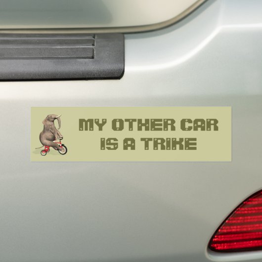 Cute Elephant Riding a Tricycle Bumpersticker (Op auto)