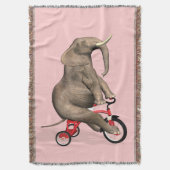 Cute Elephant Riding a Tricycle Deken (Voorkant Verticaal)