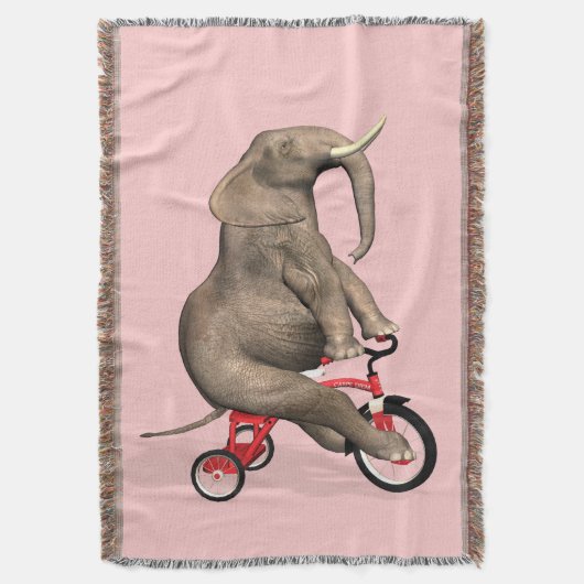 Cute Elephant Riding a Tricycle Deken (Voorkant Verticaal)