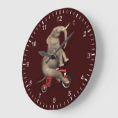 Cute Elephant Riding a Tricycle Grote Klok (Hoek)