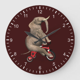Cute Elephant Riding a Tricycle Grote Klok