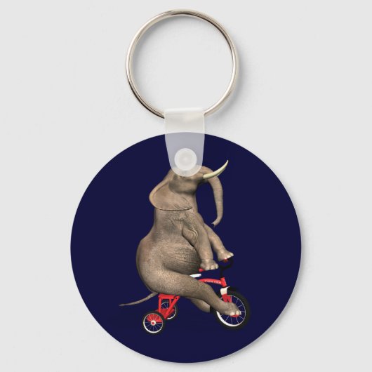 Cute Elephant Riding a Tricycle Sleutelhanger (Voorkant)