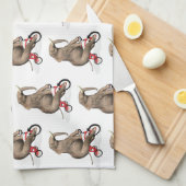 Cute Elephant Riding a Tricycle Theedoek (Quarter Fold)