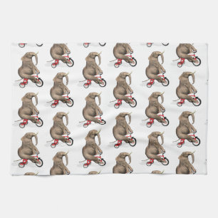 Cute Elephant Riding a Tricycle Theedoek