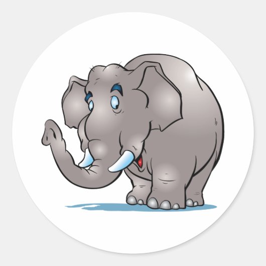 Cute Elephant Ronde Sticker (Voorkant)