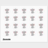 Cute Elephant Ronde Sticker (Vel)