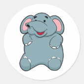Cute Elephant Ronde Sticker (Voorkant)