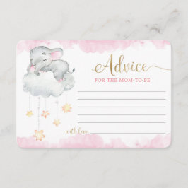 Cute elephant roze Gold Advice voor moeder ouders Informatiekaartje