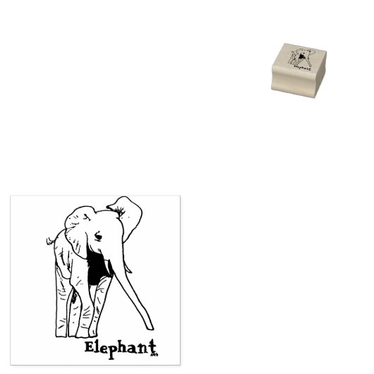 Cute Elephant Rubberstempel (Gestempeld)