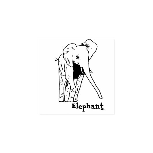 Cute Elephant Rubberstempel (Afrduk)