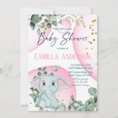 Cute Elephant Safari Oerwoud Wild Pink Bubbles Kaart (Voorkant)