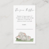 Cute Elephant Script Diaper Baby shower Enc Informatiekaartje (Voorkant)