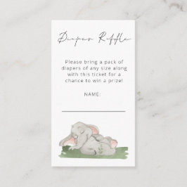 Cute Elephant Script Diaper Baby shower Enc Informatiekaartje