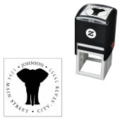 Cute Elephant Silhouette Return Label Zelfinktende Stempel (In situ)