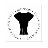 Cute Elephant Silhouette Return Label Zelfinktende Stempel (Design)