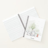 Cute Elephant Squirrel Name Waterverf Notitieboek (Binnen)