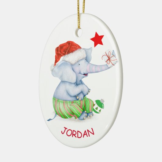 Cute Elephant Star Personalized Keramisch Ornament (Links)