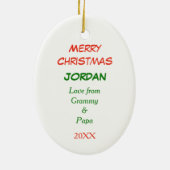 Cute Elephant Star Personalized Keramisch Ornament (Achterkant)