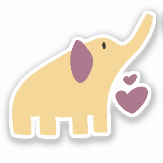 Cute Elephant Sticker (Voorkant)