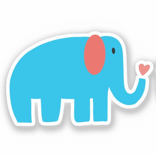 Cute Elephant Sticker (Voorkant)