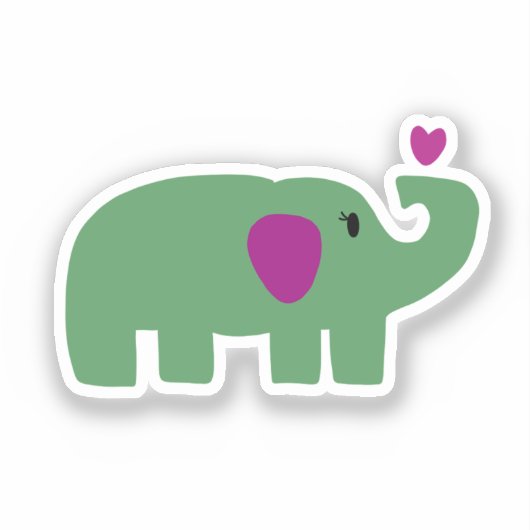 Cute Elephant Sticker (Voorkant)