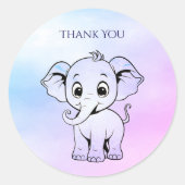 Cute Elephant Sticker (Voorkant)