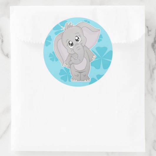 Cute Elephant Sticker - Large (Tas)