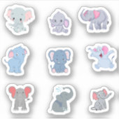 Cute Elephant Stickers (Voorkant)