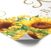 Cute Elephant Sunflower Baby shower Welcome Sign. Poster (Hoek)