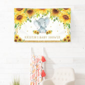 Cute Elephant Sunflower Boy Baby shower Backdrop  Spandoek (Insitu)