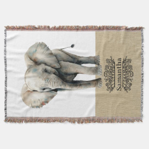 Cute Elephant Throw Blanket Deken