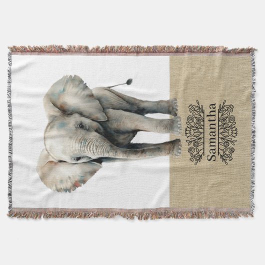Cute Elephant Throw Blanket Deken (Voorkant)