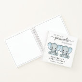Cute Elephant Twin Boys Baby shower Guest Book Notitieboek (Binnen)