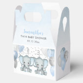 Cute Elephant Twin Boys Ballon Baby shower Bedankdoosjes (Geopend)