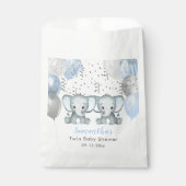 Cute Elephant Twin Boys Ballon Baby shower Bedankzakje (Voorkant)