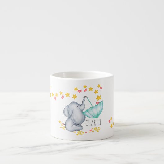 Cute Elephant Twinkle Tinkle Little Star Kinder Cu Espresso Kop (Voorkant)