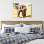 Cute elephant up close canvas print (Insitu (Slaapkamer))