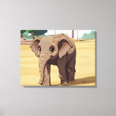Cute elephant up close canvas print (Voorkant)