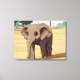 Cute elephant up close canvas print