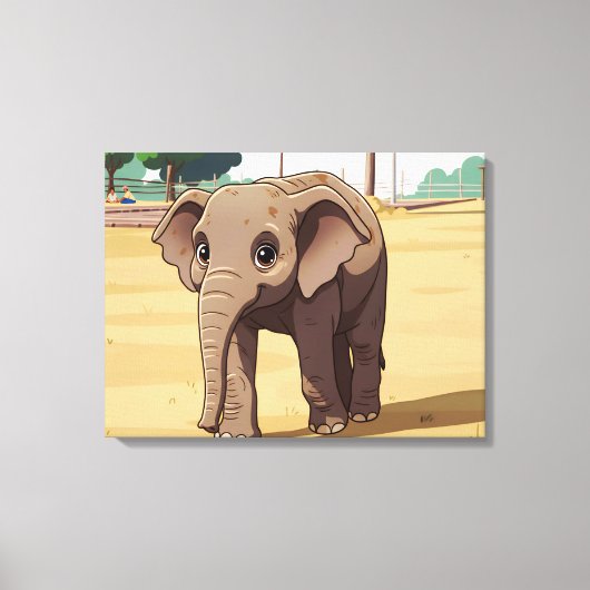 Cute elephant up close canvas print (Voorkant)