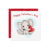 Cute Elephant Valentijns Kaart (Voorkant / Achterkant in situ)