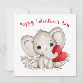 Cute Elephant Valentijnsdag Kaart (Voorkant)